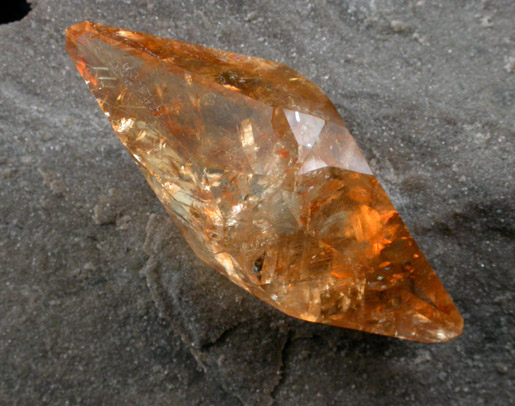 Calcite (twinned crystals) on Limestone from Elmwood Mine, Carthage, Smith County, Tennessee