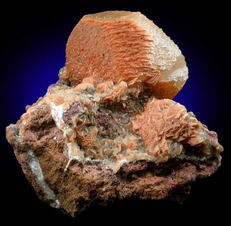 Calcite on Goethite from Ton Mawr Quarry, Pentyrch, Cardiff, South Glamorgan, Wales