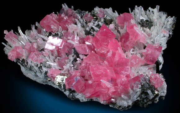 Rhodochrosite, Quartz, Sphalerite, Fluorite, Pyrite from Hedgehog Pocket, Sweet Home Mine, Alma District, Park County, Colorado