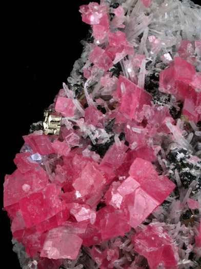 Rhodochrosite, Quartz, Sphalerite, Fluorite, Pyrite from Hedgehog Pocket, Sweet Home Mine, Alma District, Park County, Colorado