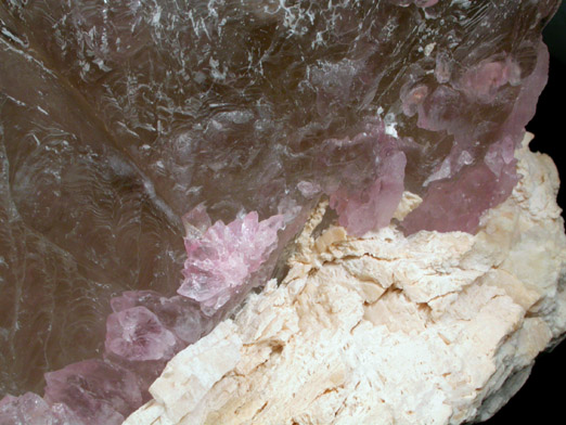 Quartz var. Rose and Smoky Quartz from Sapucaia Mine, Minas Gerais, Brazil