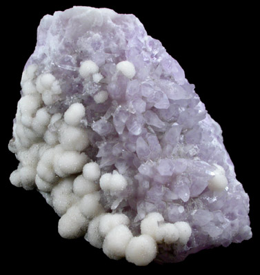 Calcite on Quartz var. Amethyst from Guerrero, Mexico