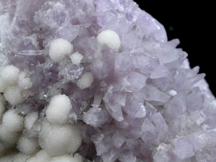 Calcite on Quartz var. Amethyst from Guerrero, Mexico