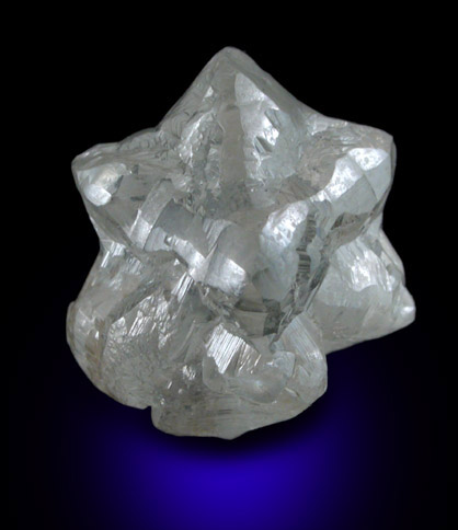 Diamond (4.51 carat star-twin crystal) from Finsch Mine, Free State (formerly Orange Free State), South Africa