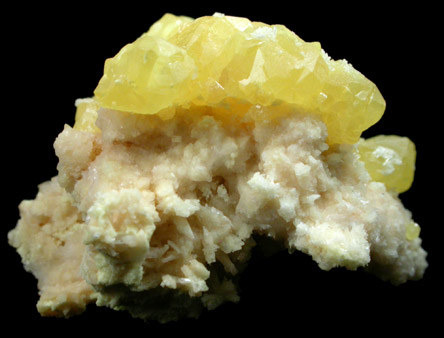 Sulfur with Aragonite from Agrigento District (Girgenti), Sicily, Italy