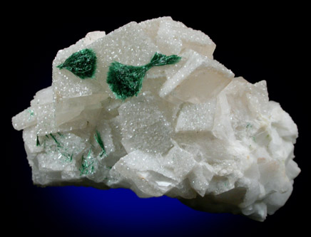 Malachite on Calcite from Tsumeb Mine, Otavi-Bergland District, Oshikoto, Namibia