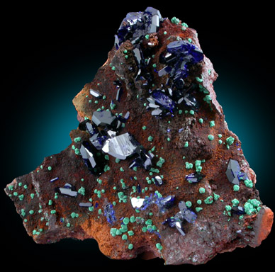 Azurite and Malachite from Cole Shaft, Warren District, Bisbee, Warren District, Cochise County, Arizona