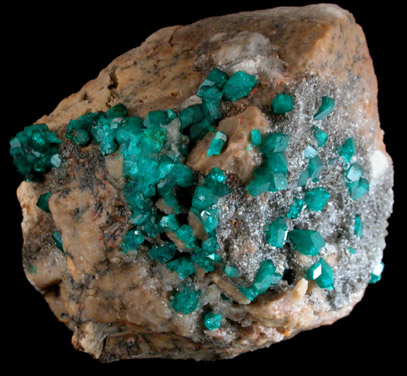 Dioptase from Altyn-Tyube, 66 km east of Karagandy, Karaganda Oblast', Kazakhstan (Type Locality for Dioptase)