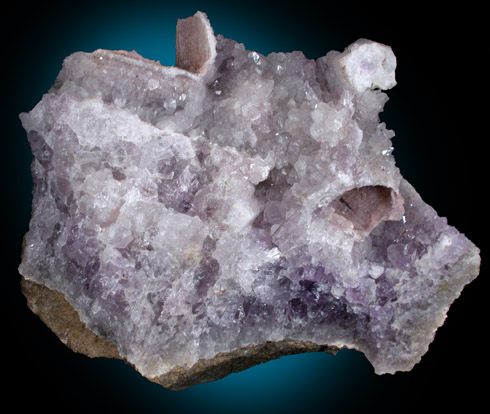 Quartz var. Amethyst with cavities after Anhydrite from Upper New Street Quarry, Paterson, Passaic County, New Jersey