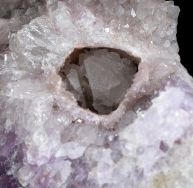 Quartz var. Amethyst with cavities after Anhydrite from Upper New Street Quarry, Paterson, Passaic County, New Jersey