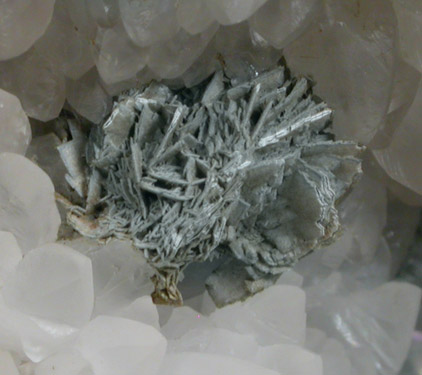 Babingtonite with Calcite and Apophyllite from Prospect Park Quarry, Prospect Park, Passaic County, New Jersey