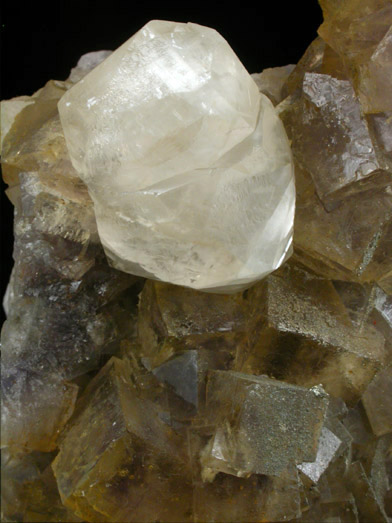 Fluorite with twinned Calcite from Villabona Mine, Asturias, Spain