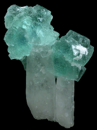 Fluorite on Quartz from Pasto Bueno District, Pallasca Province, Ancash Department, Peru