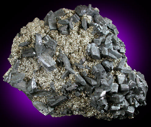 Enargite on Pyrite from Quiruvilca District, Santiago de Chuco Province, La Libertad Department, Peru