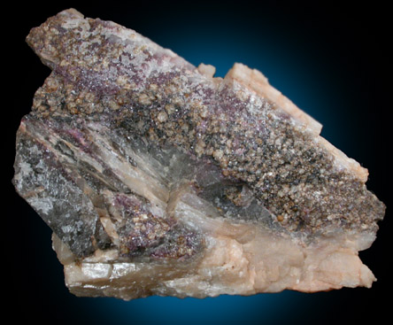 Microlite with Muscovite var. Rose Muscovite and Spodumene from Harding Mine, 8 km east of Dixon, Taos County, New Mexico