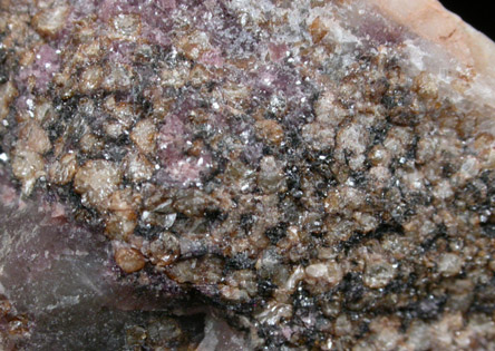 Microlite with Muscovite var. Rose Muscovite and Spodumene from Harding Mine, 8 km east of Dixon, Taos County, New Mexico