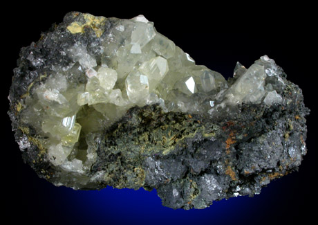 Anglesite on Galena from Touissit Mine, 21 km SSE of Oujda, Jerada Province, Oriental, Morocco