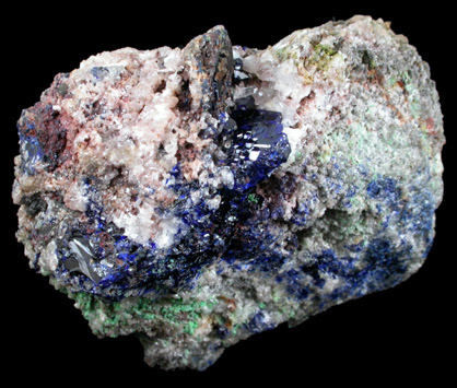 Arsentsumebite, Azurite, Cerussite from Tsumeb Mine, Otavi-Bergland District, Oshikoto, Namibia (Type Locality for Arsentsumebite)
