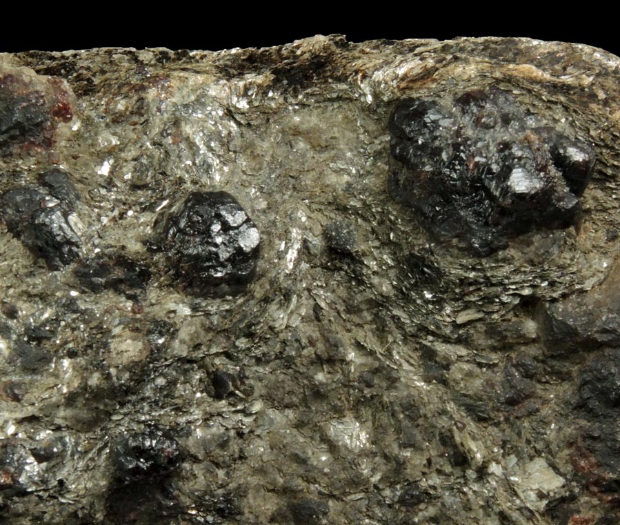 Almandine Garnet in schist from near the Spuyten Duyvil, northern Manhattan Island, New York City, New York County, New York