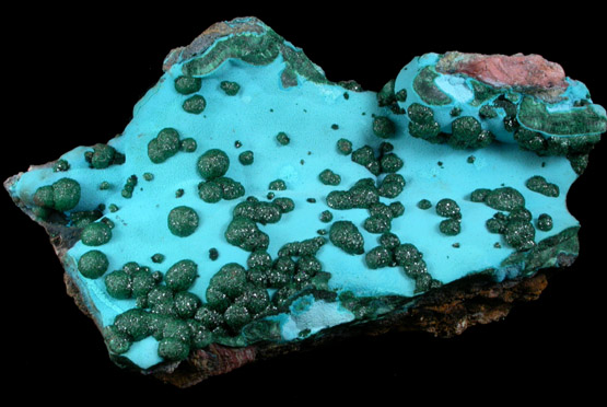 Malachite on Chrysocolla from Mashamba Mines, 10 km west of Kolwezi, Katanga Copperbelt, Lualaba Province, Democratic Republic of the Congo