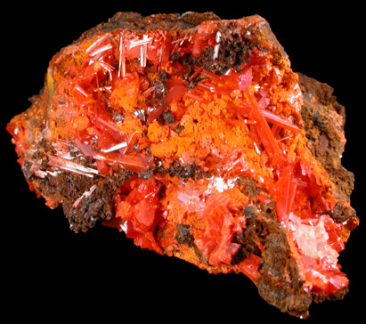 Crocoite with Gibbsite from Dundas, Tasmania, Australia