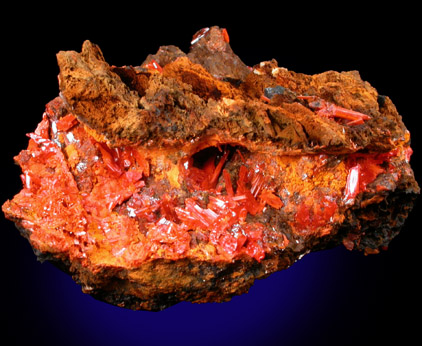 Crocoite with Gibbsite from Dundas, Tasmania, Australia