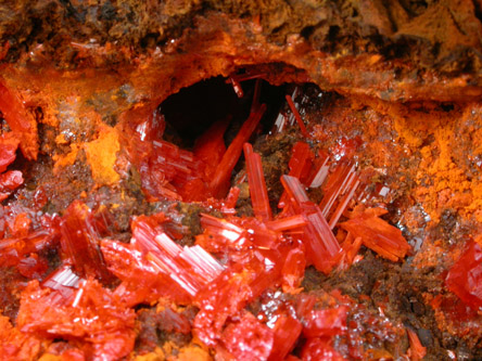 Crocoite with Gibbsite from Dundas, Tasmania, Australia