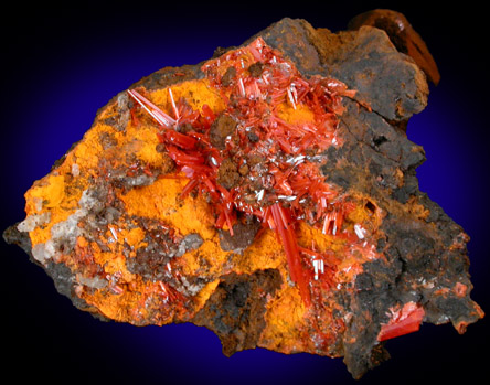 Crocoite with Gibbsite from Dundas, Tasmania, Australia