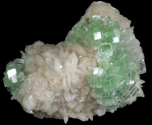 Apophyllite on Stilbite from Momin Akhada, near Rahuri, 50 km north of Ahmednagar, Maharashtra, India (Type Locality for Collected ca. 2001)