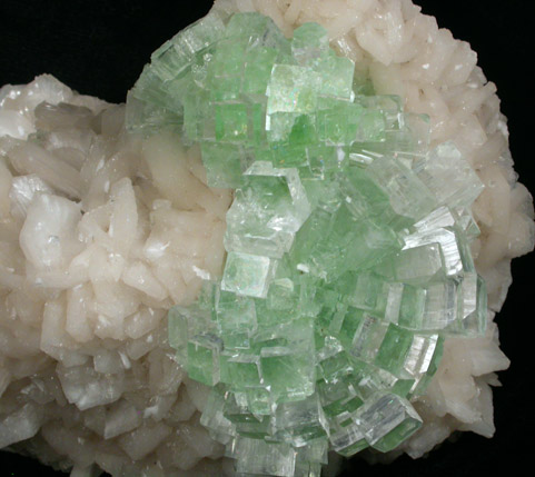 Apophyllite on Stilbite from Momin Akhada, near Rahuri, 50 km north of Ahmednagar, Maharashtra, India (Type Locality for Collected ca. 2001)