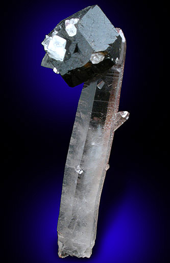 Uvite Tourmaline with Magnesite on Quartz from Brumado District, Serra das guas, Bahia, Brazil