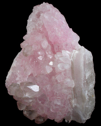 Quartz var. Rose Quartz Crystals from Lavra da Ilha, Taquaral, Jequitinhonha River, Minas Gerais, Brazil