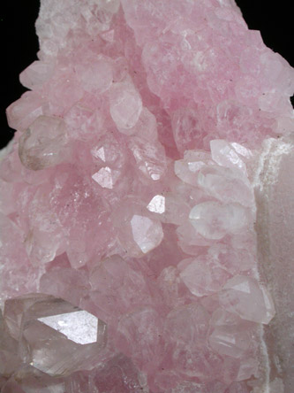 Quartz var. Rose Quartz Crystals from Lavra da Ilha, Taquaral, Jequitinhonha River, Minas Gerais, Brazil