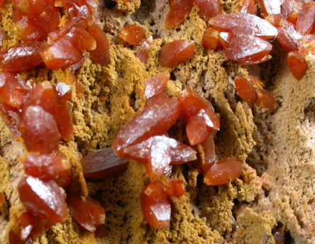 Wulfenite (pseudo-scalenohedral crystals) from (La Aurora Mine), Cuchillo Parado, Coyame, Chihuahua, Mexico