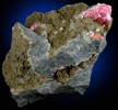 Rhodochrosite on Johannsenite from Uchucchaqua Mine, Oyon Province, Lima Department, Peru