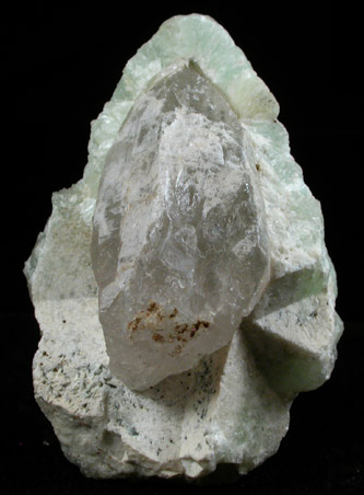 Prehnite over Quartz from Bull Run Quarry, near Conklin, Loudoun County, Virginia