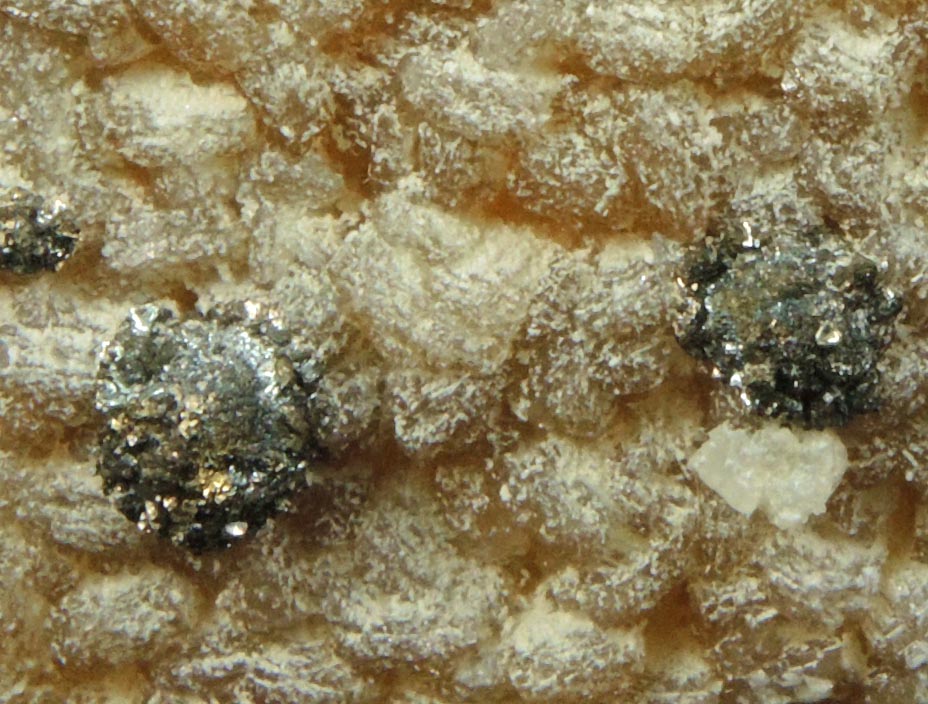 Stilbite-Ca with Calcite and Pyrite (best of find) from 700' level, Sta.167, Queens Tunnel of NYC Water Tunnel #3, Woodside, Queens, New York City, Queens County, New York