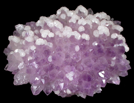 Quartz var. Amethyst with Calcite from San Juan de Rayas Mine, Guanajuato, Mexico