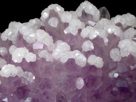 Quartz var. Amethyst with Calcite from San Juan de Rayas Mine, Guanajuato, Mexico