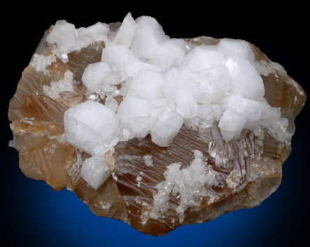 Harmotome on Calcite from Strontian, Loch Sunart, Highland (formerly Argyll), Scotland