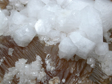 Harmotome on Calcite from Strontian, Loch Sunart, Highland (formerly Argyll), Scotland