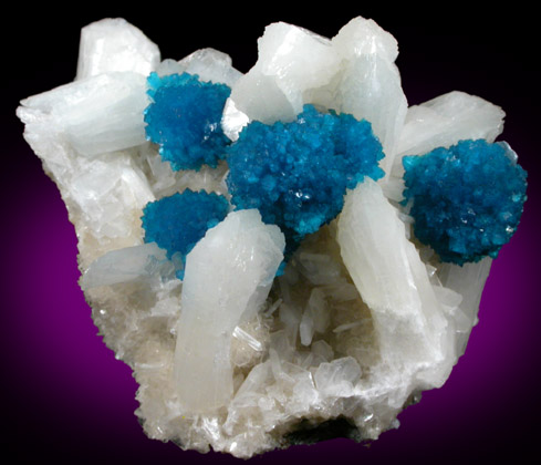 Cavansite on Stilbite from Wagholi Quarry, Maharashtra, India