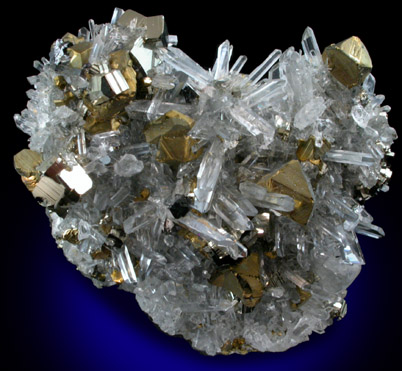 Chalcopyrite, Pyrite, Quartz from Huaron District, Cerro de Pasco Province, Pasco Department, Peru
