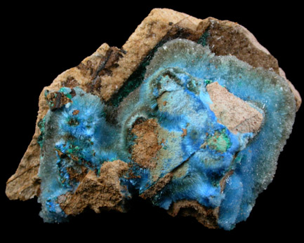 Cyanotrichite with Brochantite from Mina Vieja, Potrerillos, Atacama, Chile
