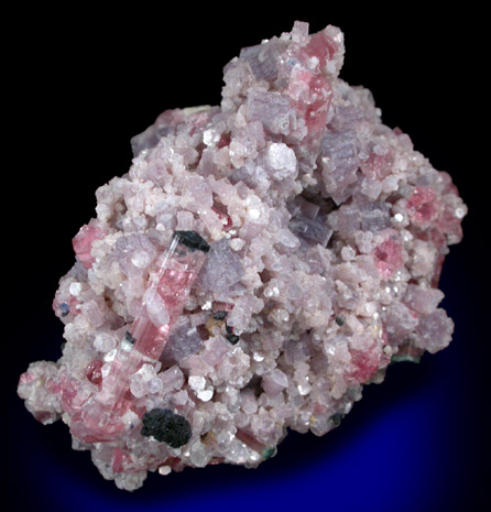 Lepidolite with Elbaite-Foitite Tourmaline from Mount Mica Quarry, Paris, Oxford County, Maine