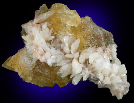 Calcite on Fluorite from Cave-in-Rock District, Hardin County, Illinois