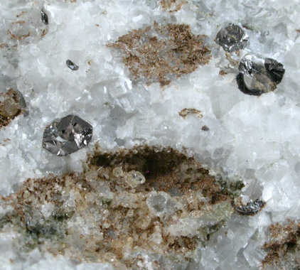 Graphite and Stilpnomelane in Marble (Calcite) from French Creek Iron Mines, St. Peters, Chester County, Pennsylvania