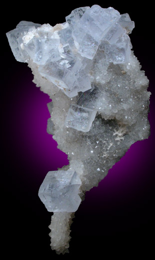 Fluorite on Quartz from Geoda del Reguerin, La Viesca, La Collada, Siero, Asturias, Spain