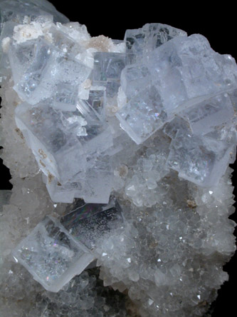 Fluorite on Quartz from Geoda del Reguerin, La Viesca, La Collada, Siero, Asturias, Spain