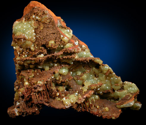 Adamite on Limonite from Mina Ojuela, Mapimi, Durango, Mexico